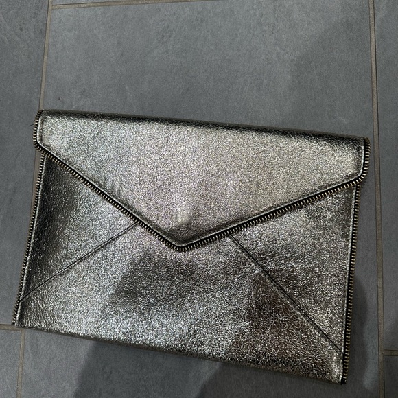Rebecca Minkoff Leo Metallic Leather Clutch - Picture 2 of 5